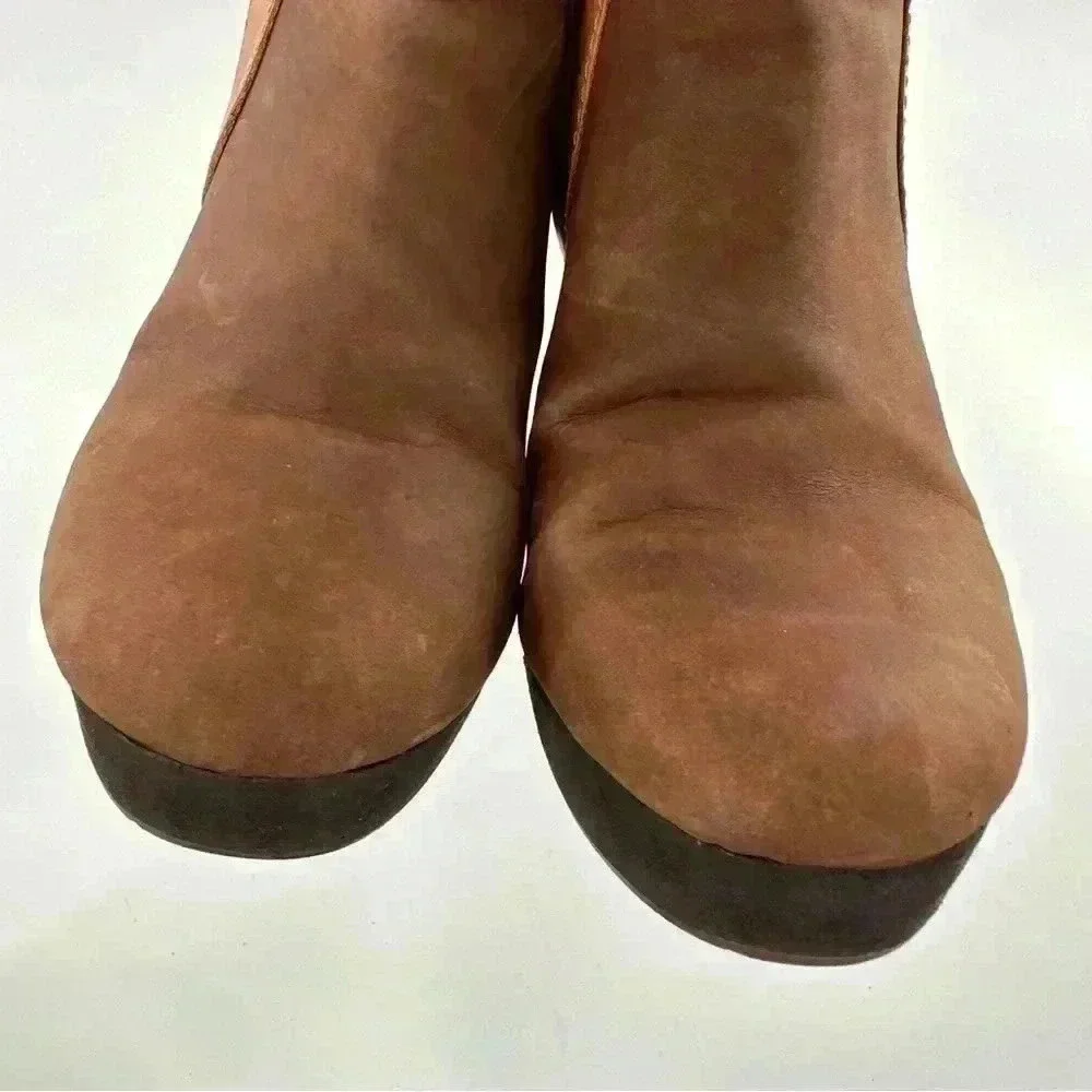 Tommy Bahamas Kishiko ankle booties 6 brown nubuck leather wedge platform boots